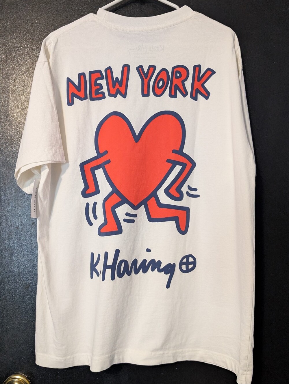 Keith Haring Tee Shirt Keith Haring Running Heart New York NEW Men's